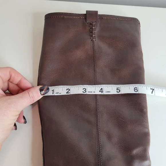 Nicole ABBY Brown Faux Leather Heeled Boots Size Women's 6.5 - Picture 7 of 12